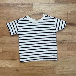 Hanna Andersson Black & White Striped Short Sleeve Tee